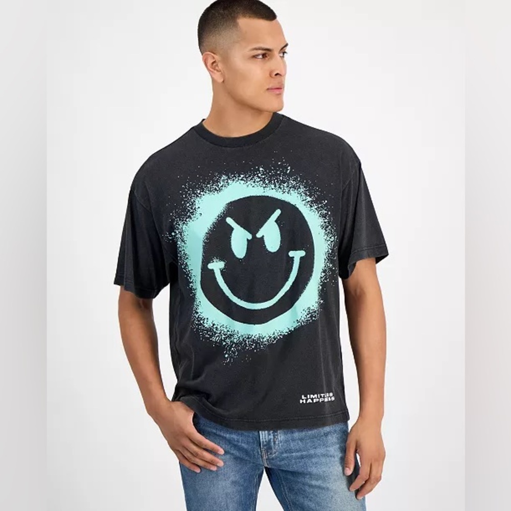 SmileyWorld Men's Happy Sad Graphic T-Shirt